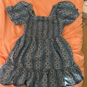 Cat & Jack Blue Patterned Kids Dress
